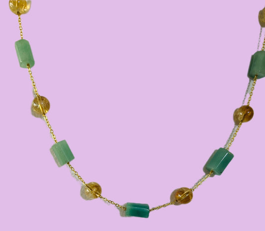 Harmonie de Vie – Collier Énergétique en Aventurine & Cornaline