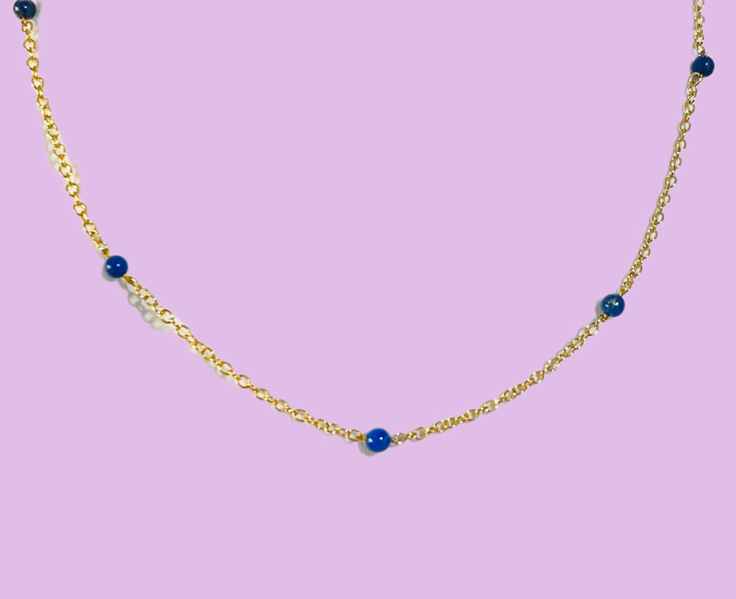 Voie Lactée – Collier Fin en Lapis-Lazuli