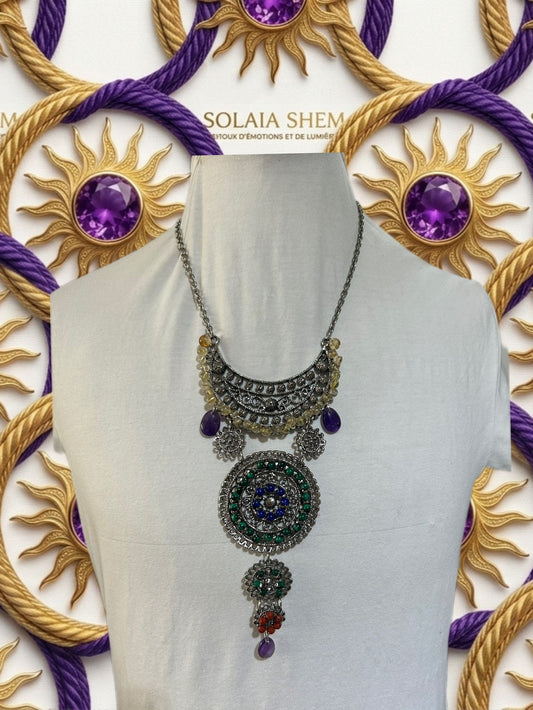 Collier Talisman Kabylia - Pièce unique d'Upcycling d'Art