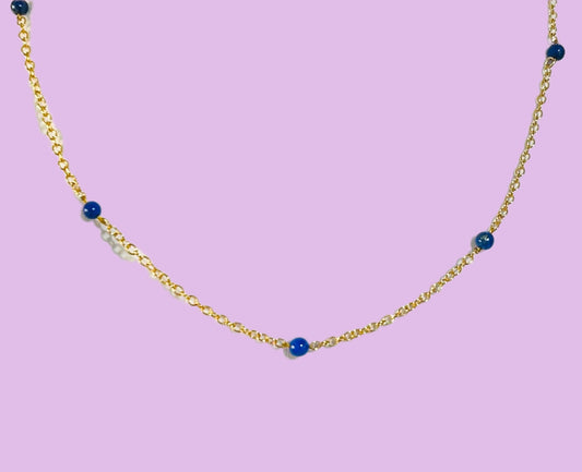 Voie Lactée – Collier Fin en Lapis-Lazuli
