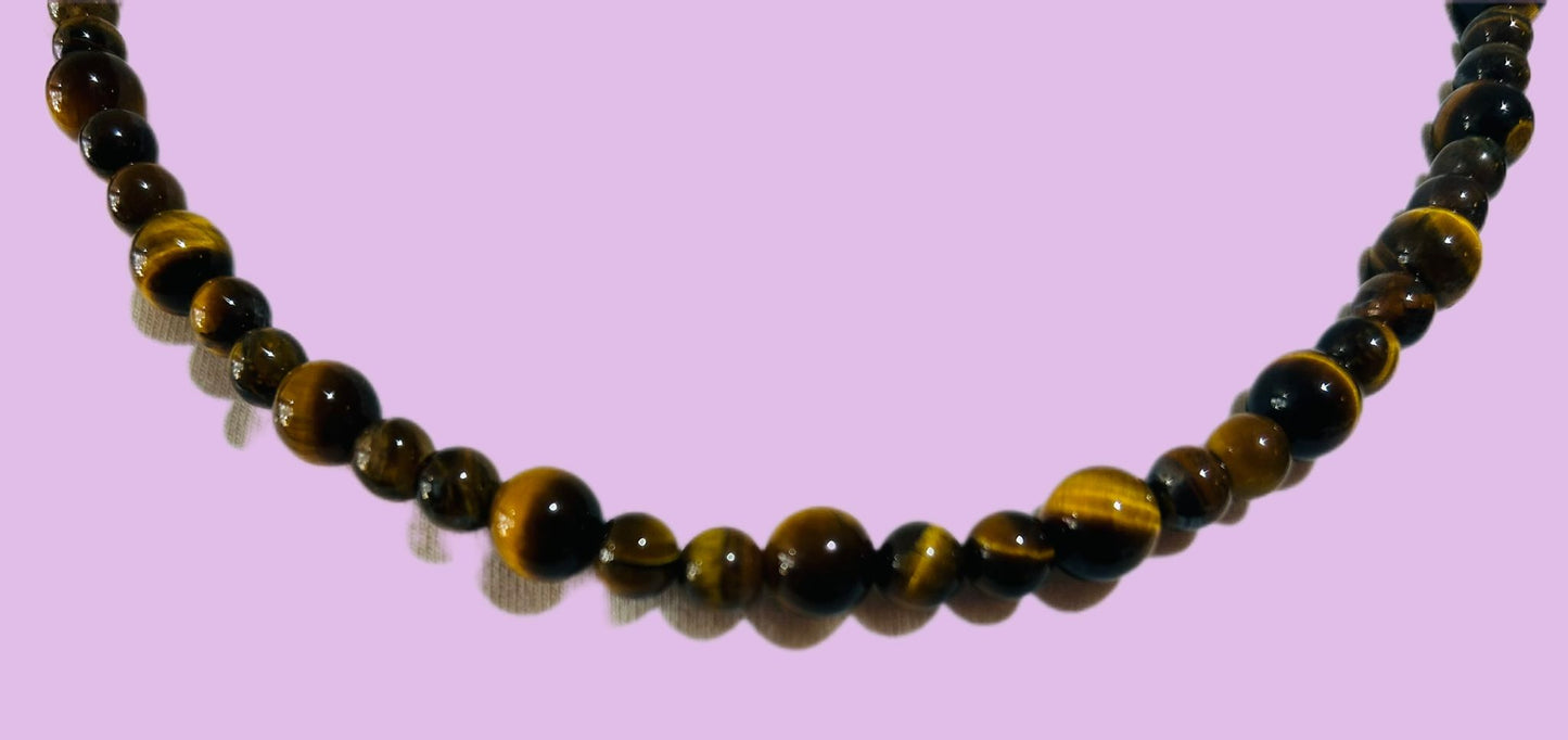Regard de Feu : Collier protecteur en Œil de Tigre