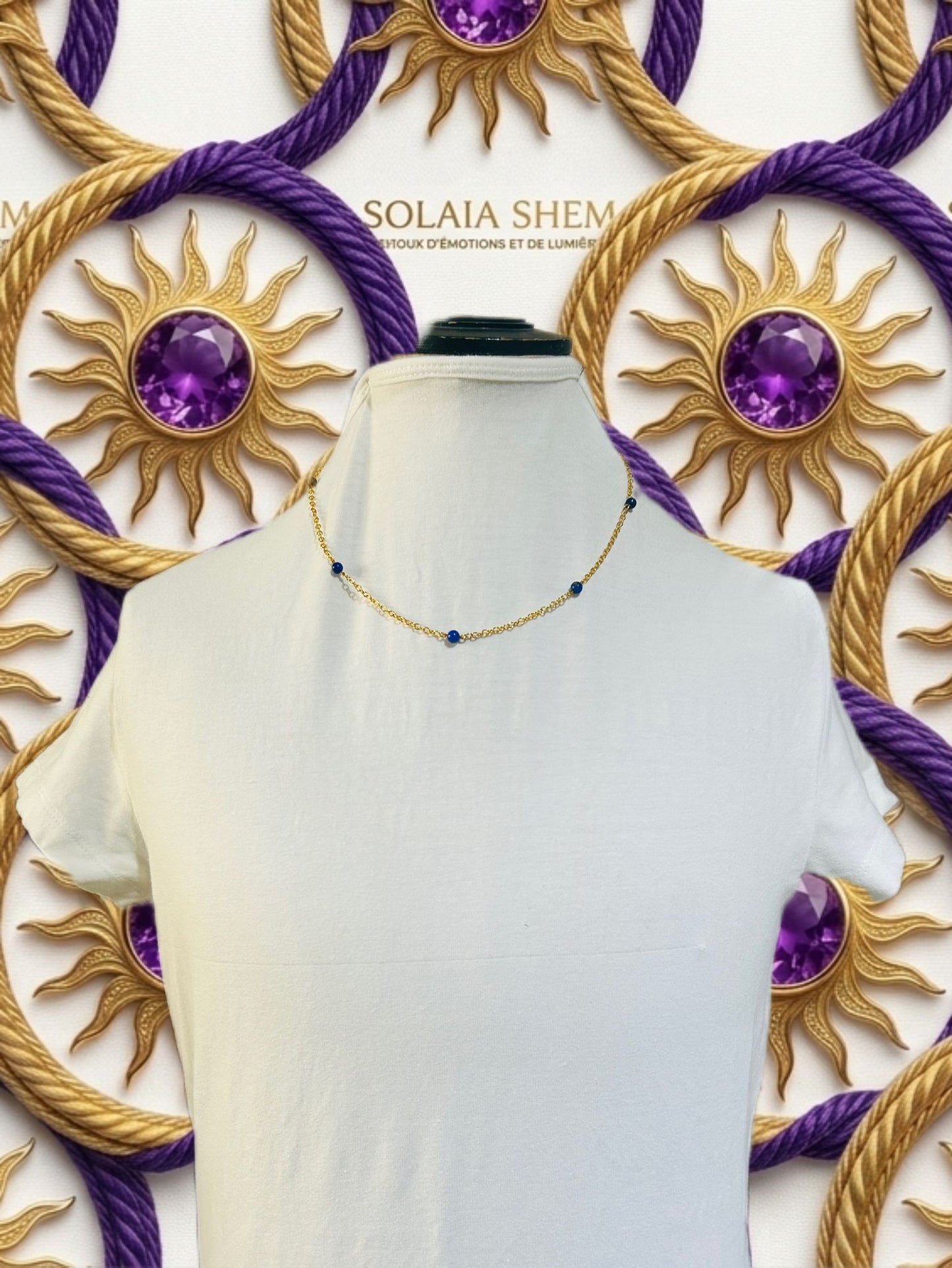 Voie Lactée – Collier Fin en Lapis-Lazuli