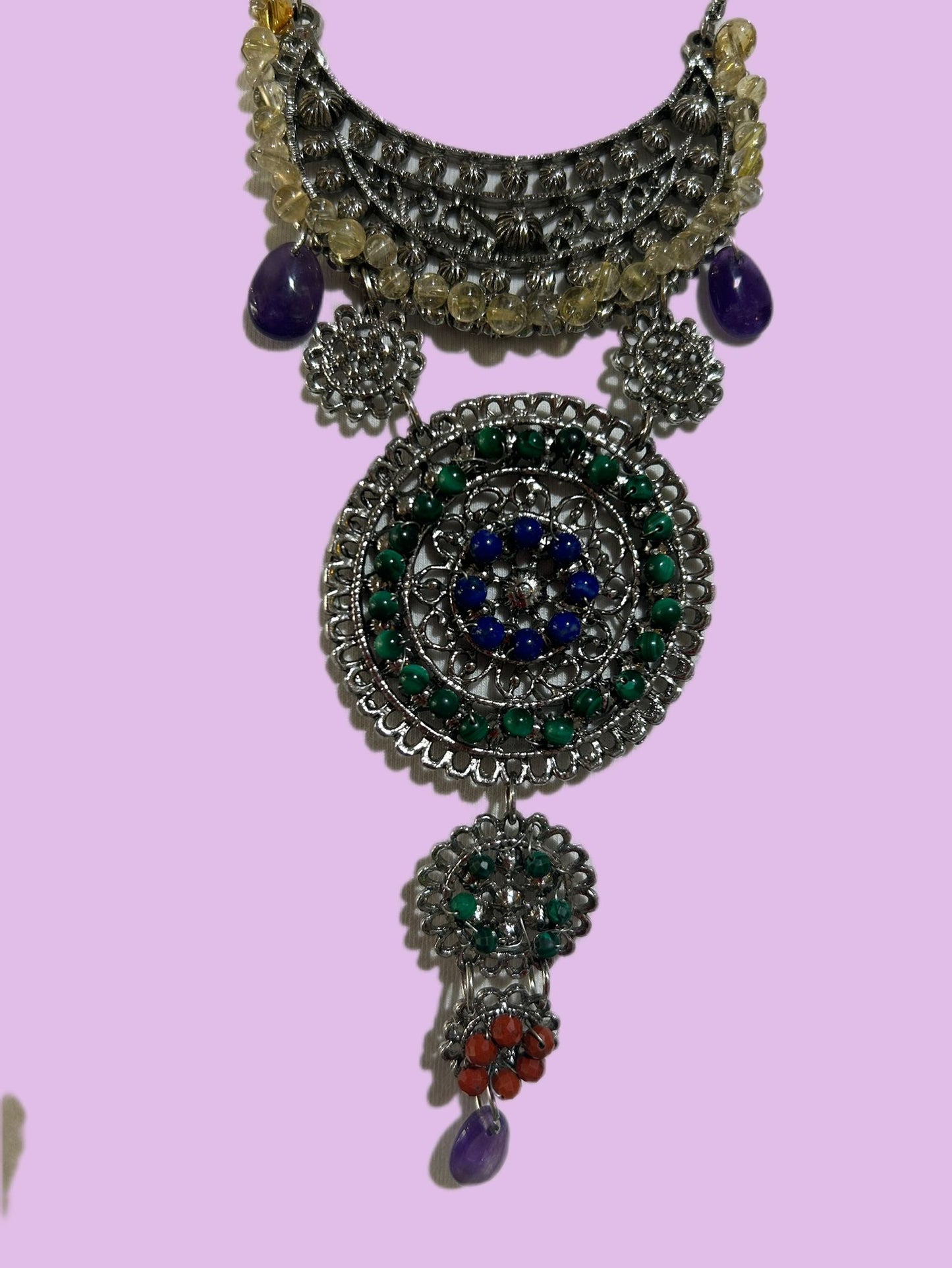 Collier Talisman Kabylia - Pièce unique d'Upcycling d'Art